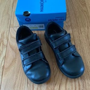 Boys, Stride Rite, all black with velcro closure sneaker. Back to school shoes